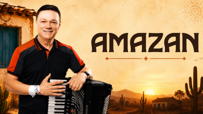 O cantor, sanfoneiro e poeta nordestino Amazan está vivendo mais uma intensa temporada de São João.